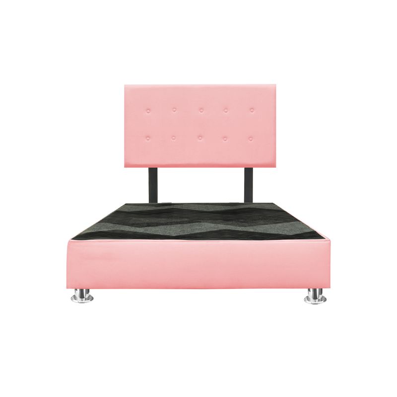 MUEBLES MACRUMO - Cama tapizada Lima - Queen - Color Rosado