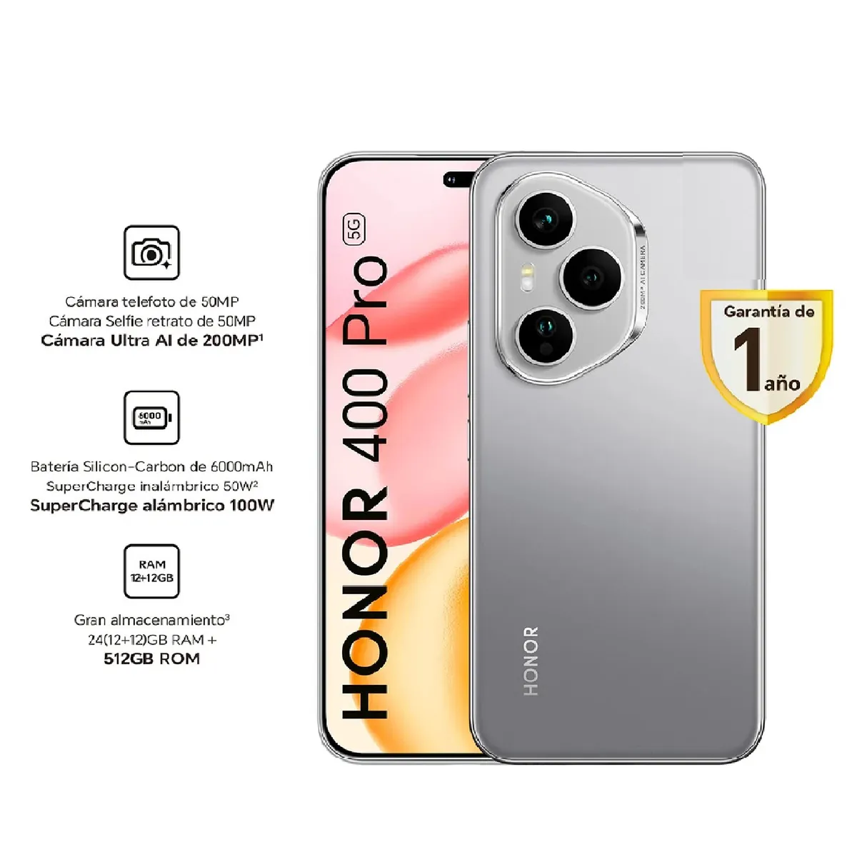 HONOR - HONOR 400 PRO 5G GREY 12RAM 512GB – REGISTRADO