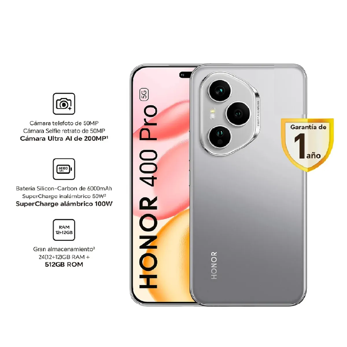 HONOR - HONOR 400 PRO 5G GREY 12RAM 512GB – REGISTRADO