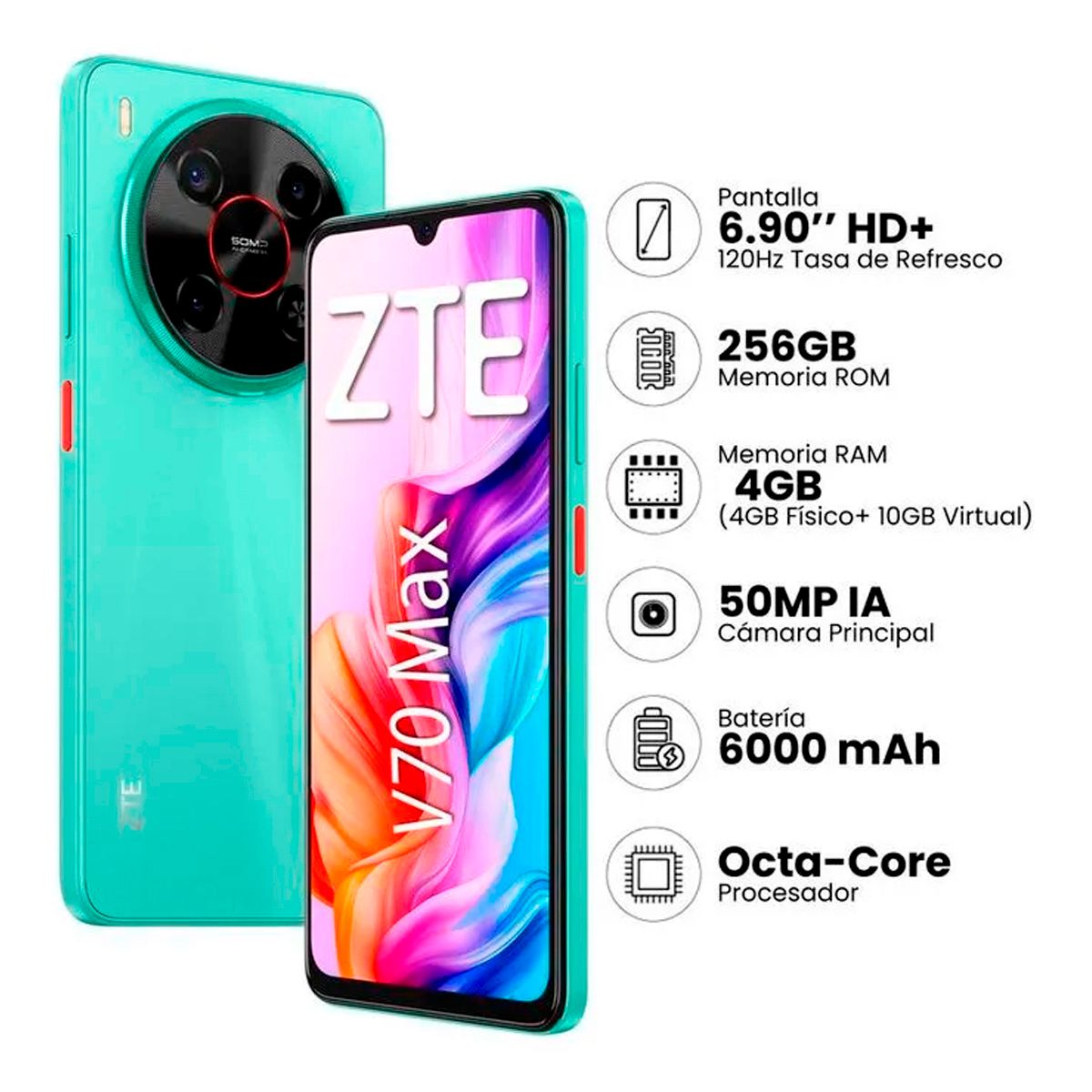 ZTE - CELULAR ZTE BLADE V70 MAX 4RAM 256GB VERDE