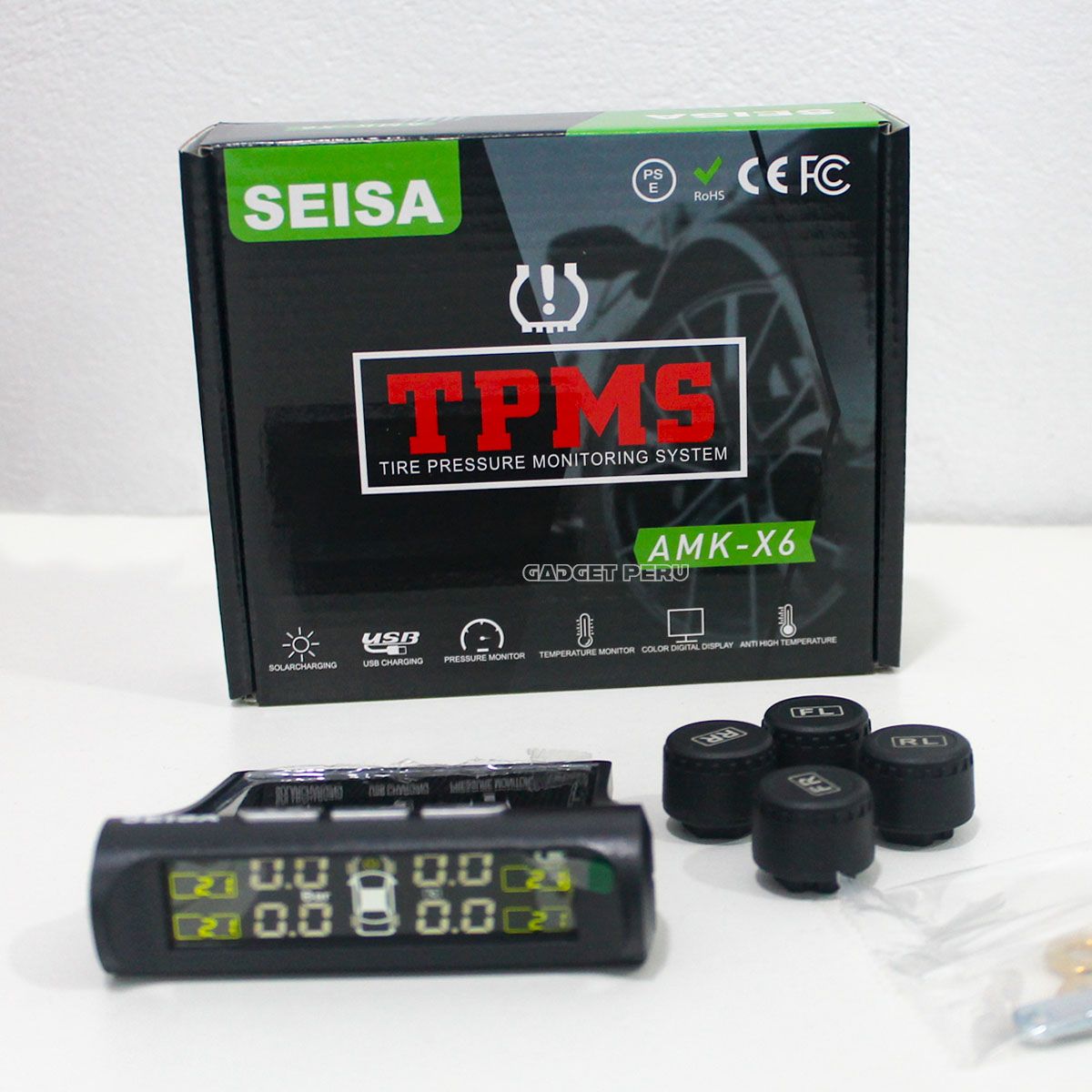 SEISA - Medidor De Presión De Llanta Solar Interno Sensor Tpms Seisa