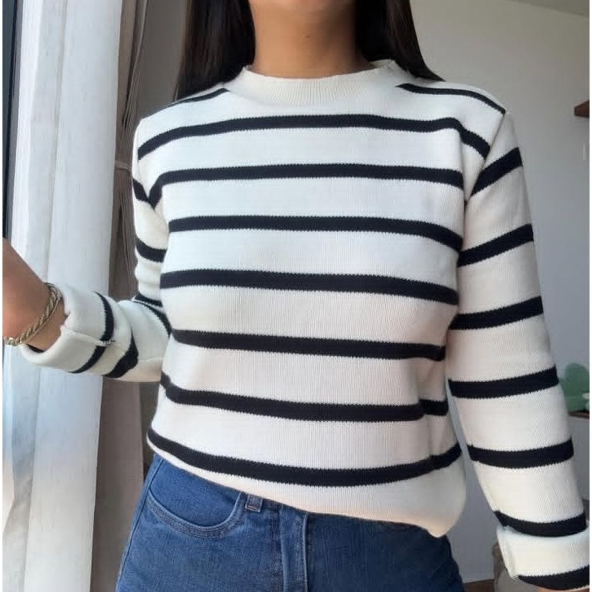 GENERICO - CHOMPA INVIERNO MANGA LARGA RAYAS PARA DAMA