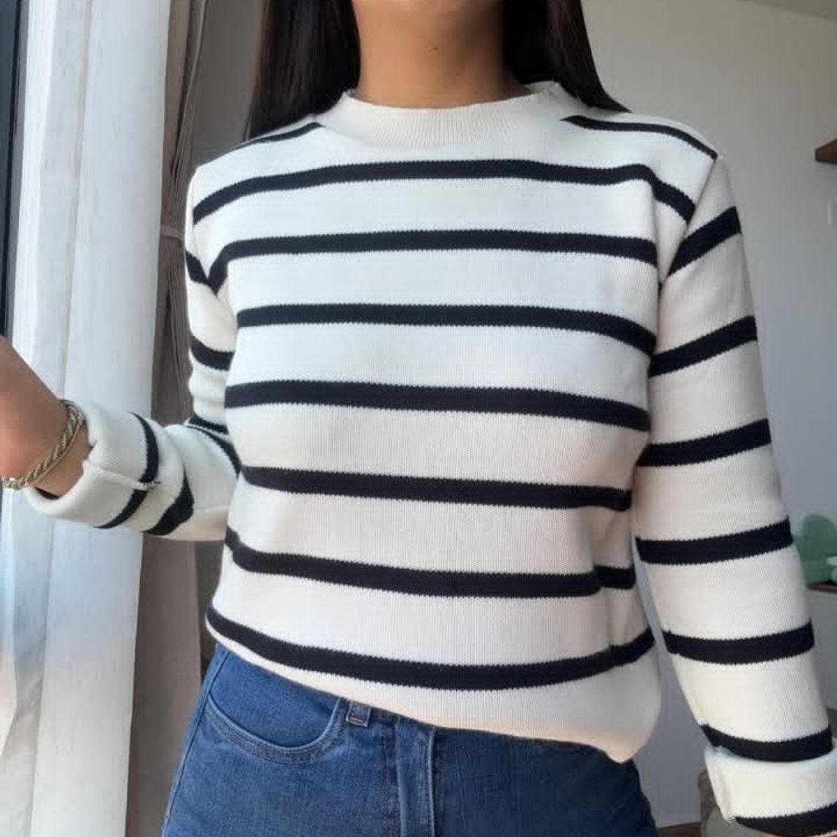 GENERICO - CHOMPA INVIERNO MANGA LARGA RAYAS PARA DAMA