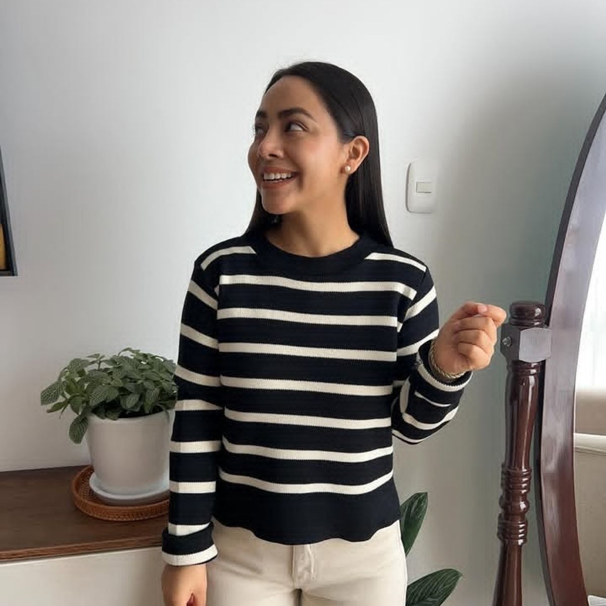 GENERICO - CHOMPA INVIERNO MANGA LARGA RAYAS PARA DAMA