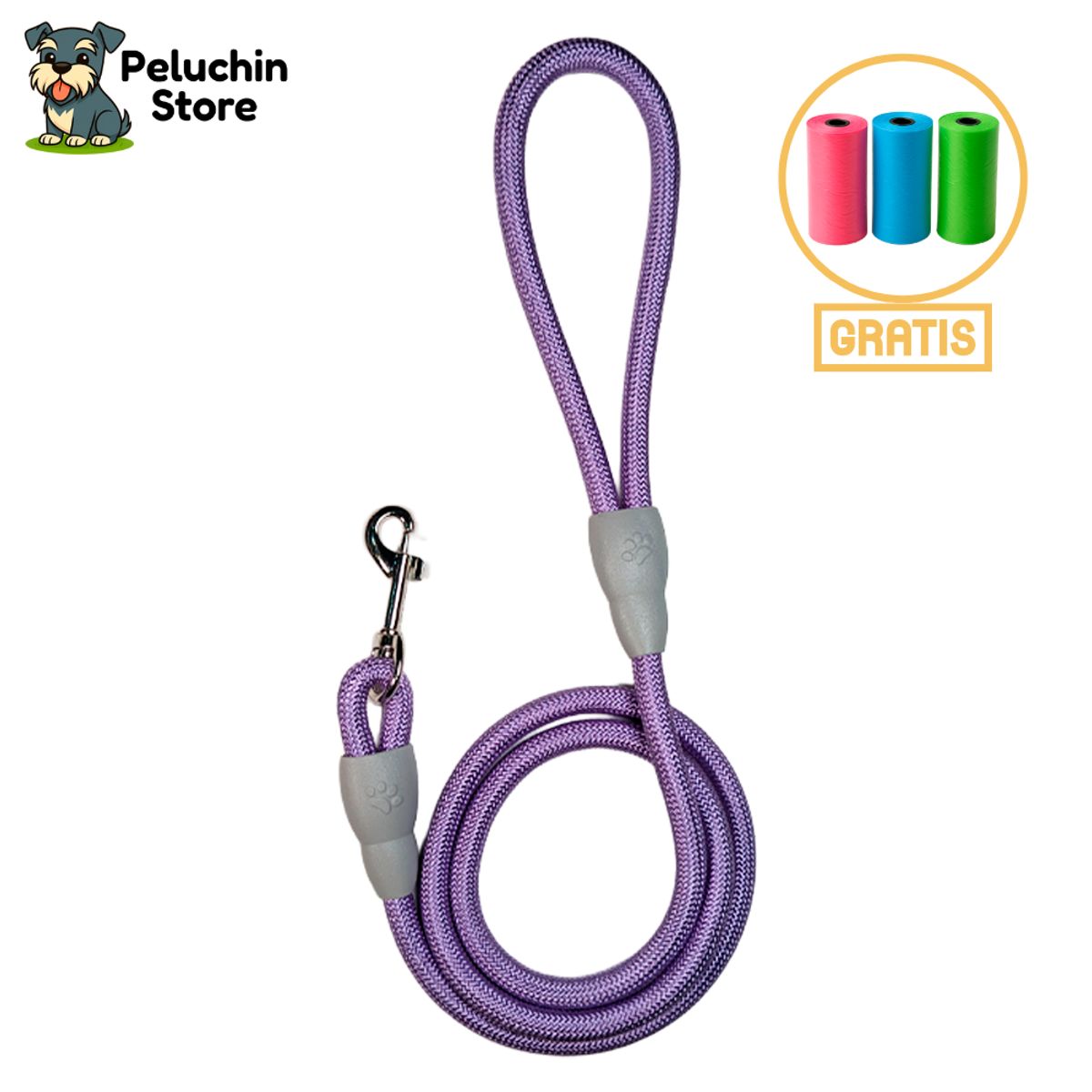 HAMACAS LIZARASO - Soga Perros Talla M, 120 cm Color Morado - Peluchin Store