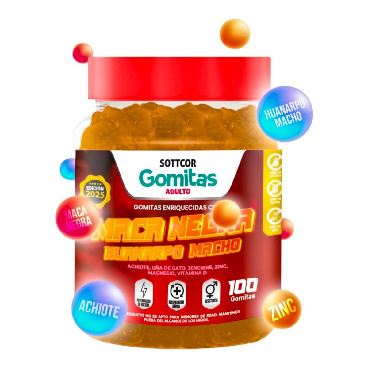 GENERICO - GOMITAS MACA NEGRA SOTTCOR 130 UND