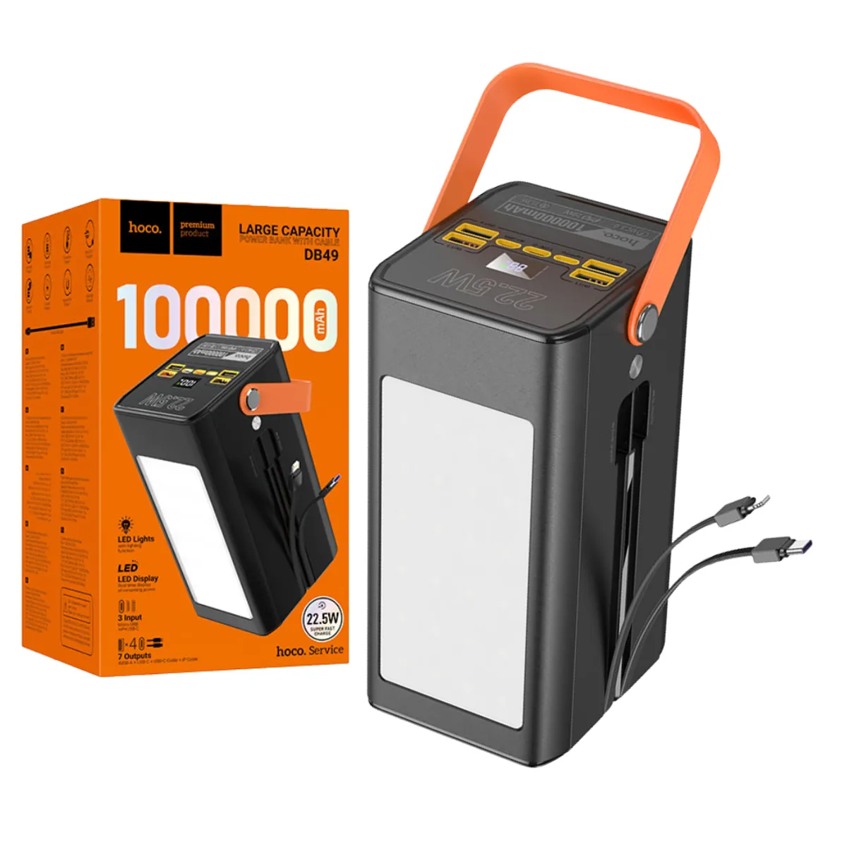 HOCO - Cargador Bateria Portatil Carga Rapida 22W Power Bank HOCO100000mAh