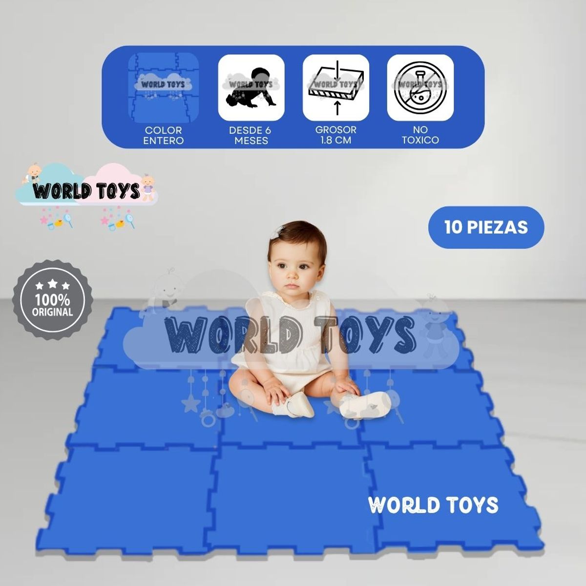 BABY - Piso Rompecabezas «PLAYGROUND DELUXE» 1.8 Blue