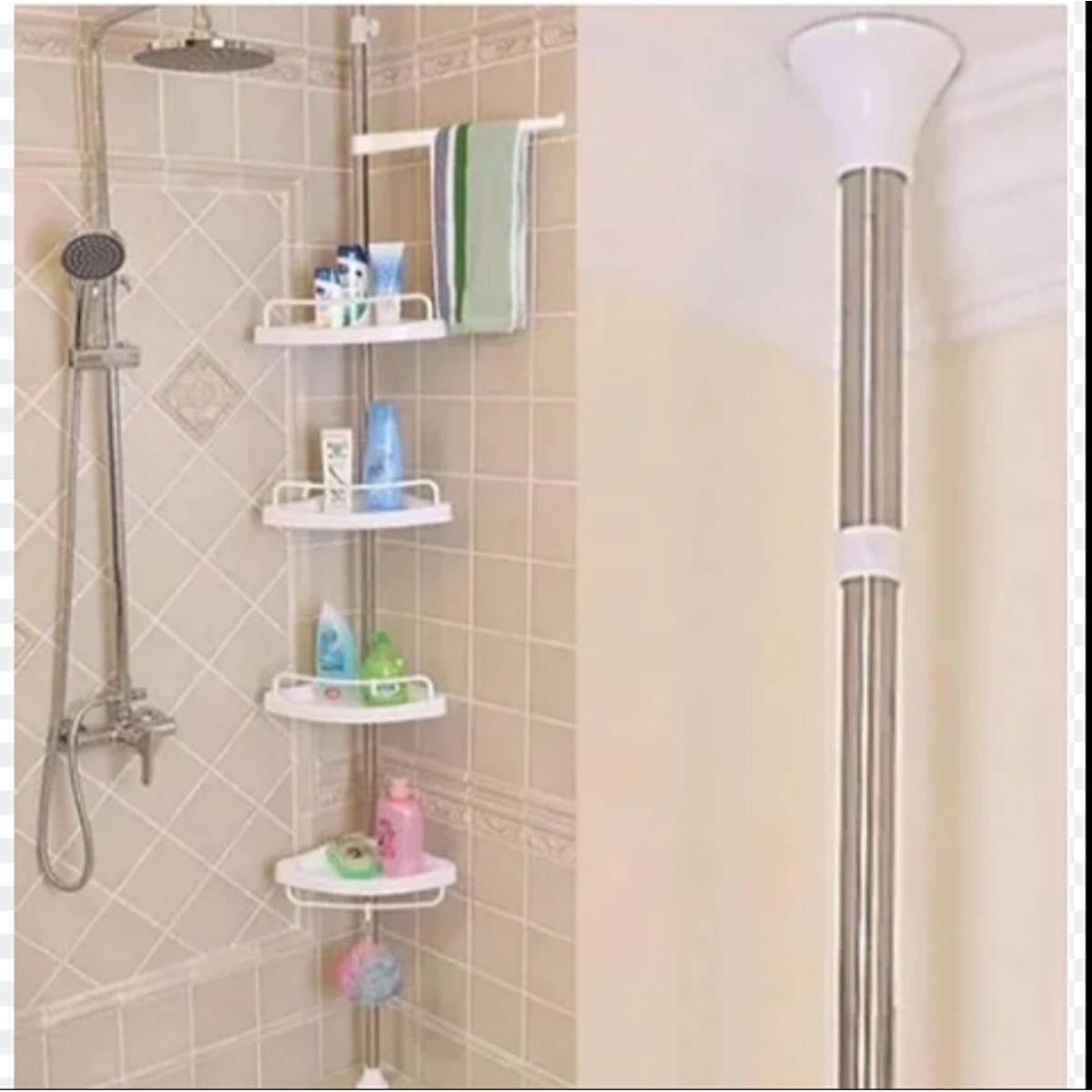 GENERICO - Organizador Esquinero de Baño Ducha 4 Niveles Acero ¡Sin imagen!