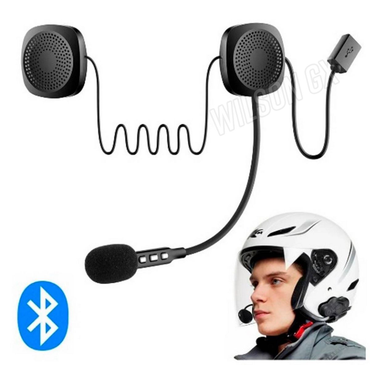 GENERICO - Audifonos Microfono Bluetooth Para Casco Moto
