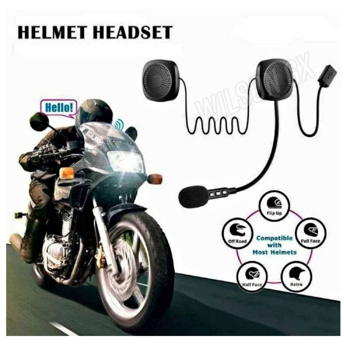 GENERICO - Audifonos Microfono Bluetooth Para Casco Moto