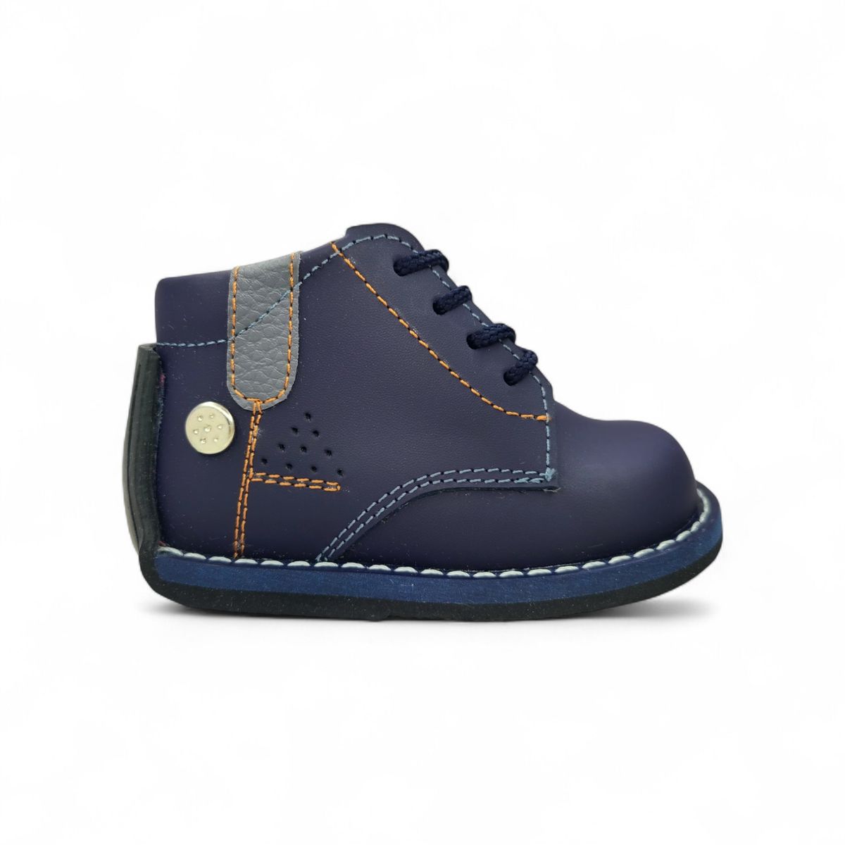 GENERICO - Zapato Pibe Clásico Pasador semi-ortopédico Azul para bebé niño