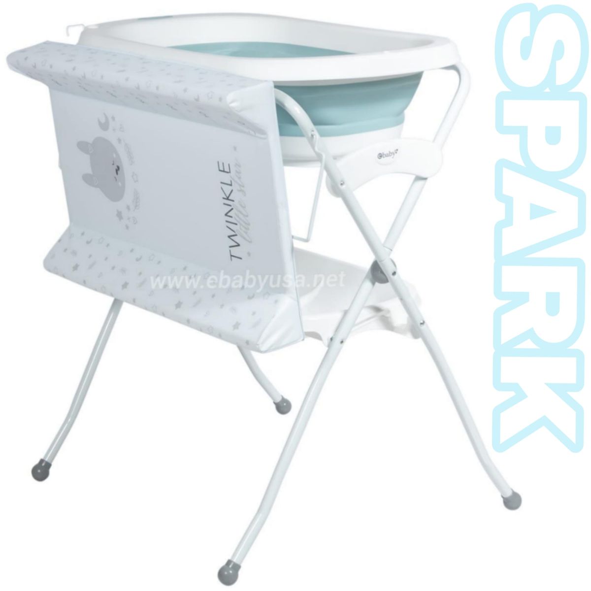 EBABY - Bañera cambiador plegable para bebe SPARK CELESTE