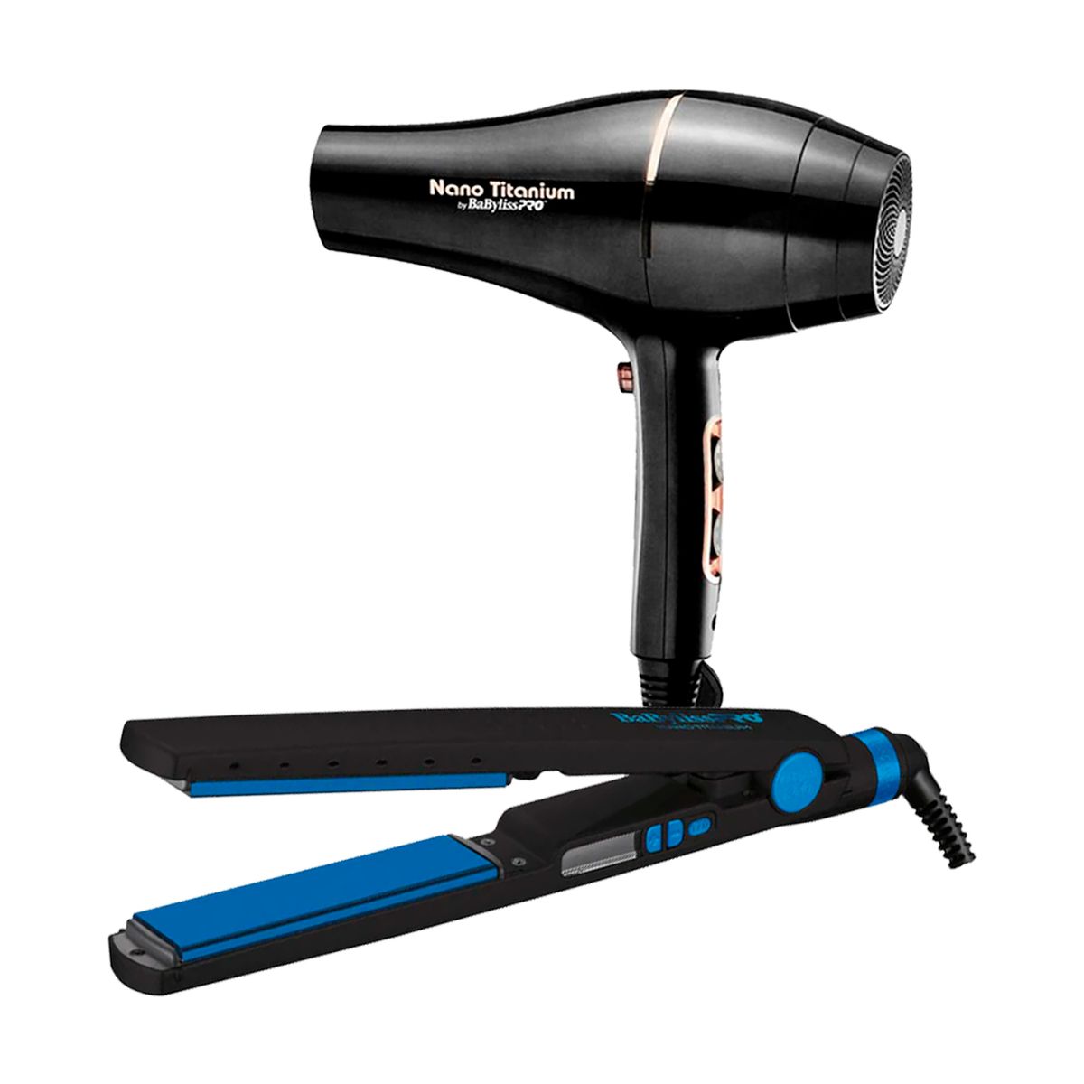 BABYLISS PRO - Combo BabylissPRO Alisadora BNTMB4091TPE y Secador Rose Gold Black