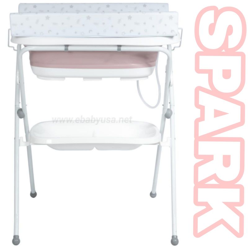 EBABY - Bañera cambiador plegable para bebe SPARK ROSADO