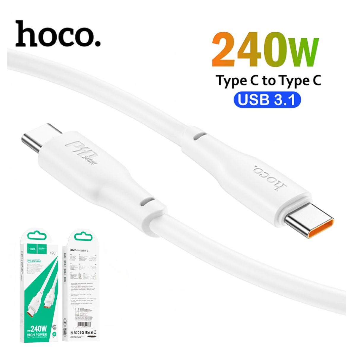HOCO - Cable Cargador Usb-c Carga Rápida Tipo C HOCO 240W