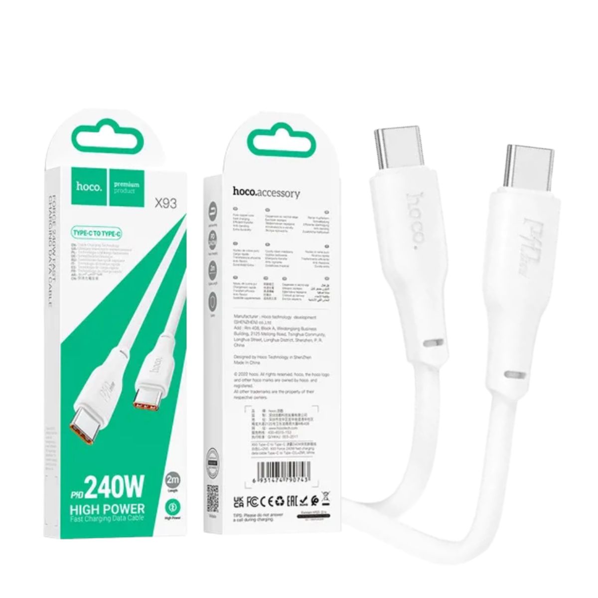 HOCO - Cable Cargador Usb-c Carga Rápida Tipo C HOCO 240W