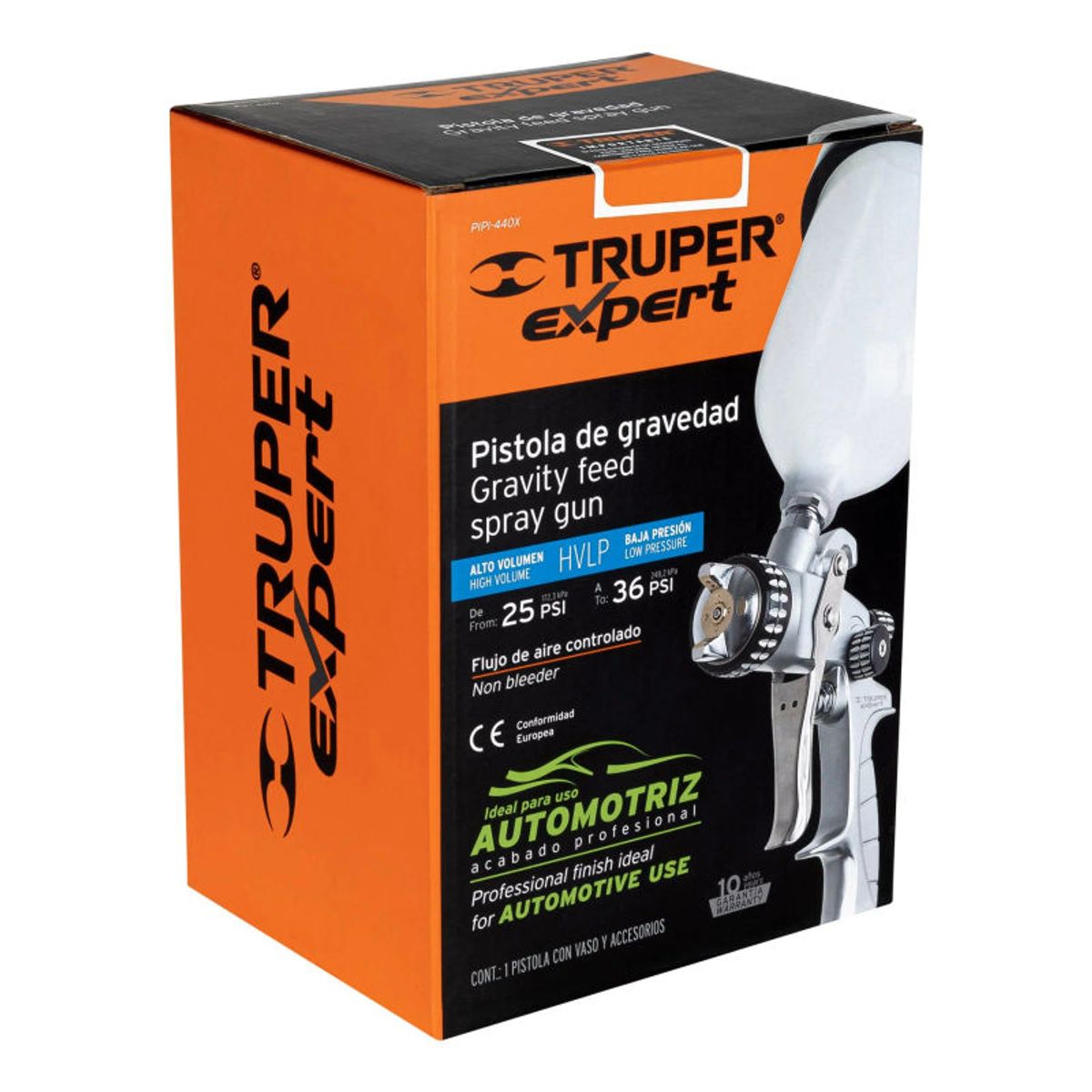 TRUPER - Pistola para pintar gravedad HVLP vaso plástico 14 mm Truper - 14031