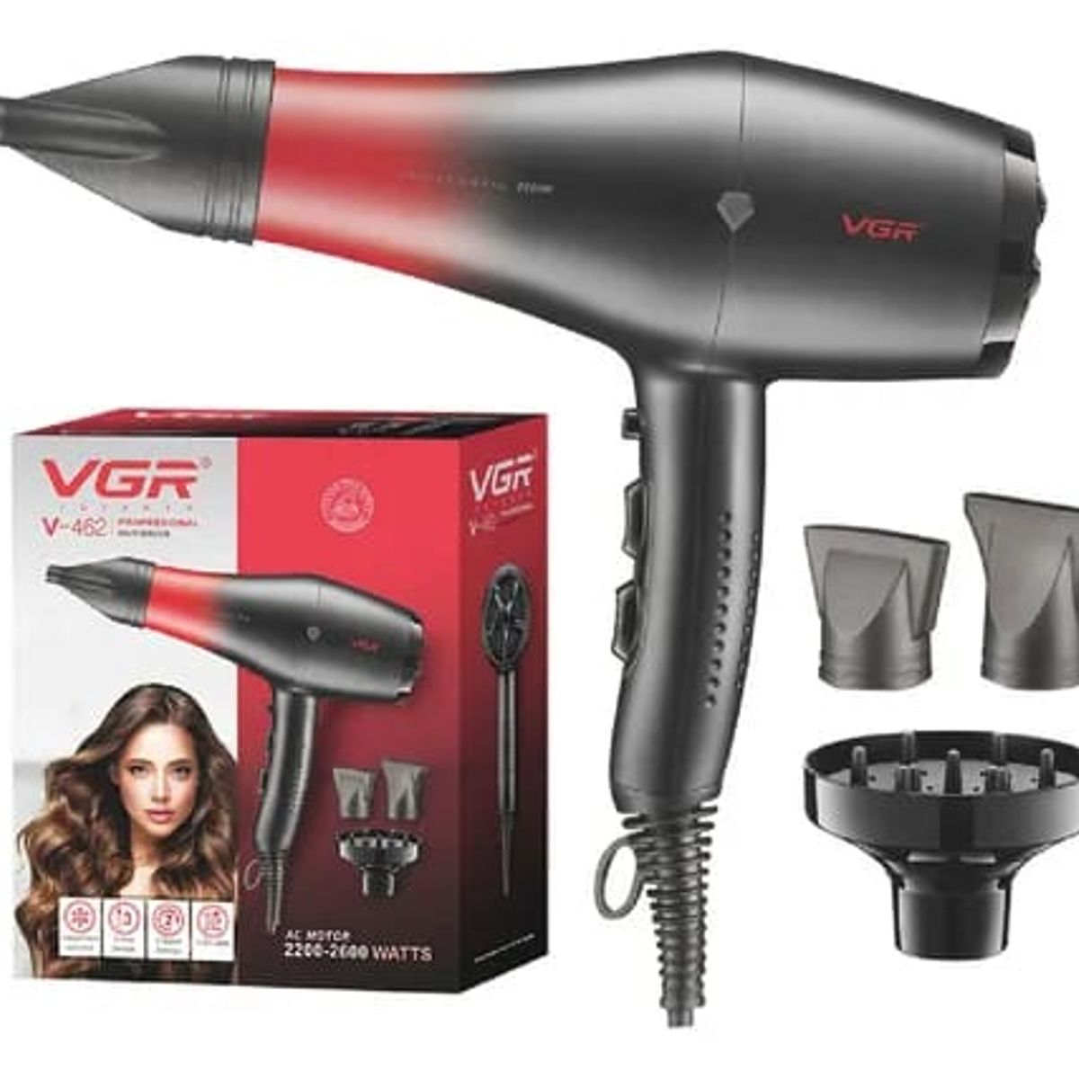 GENERICO - Secadora de Cabello Profesional VGR  V-462