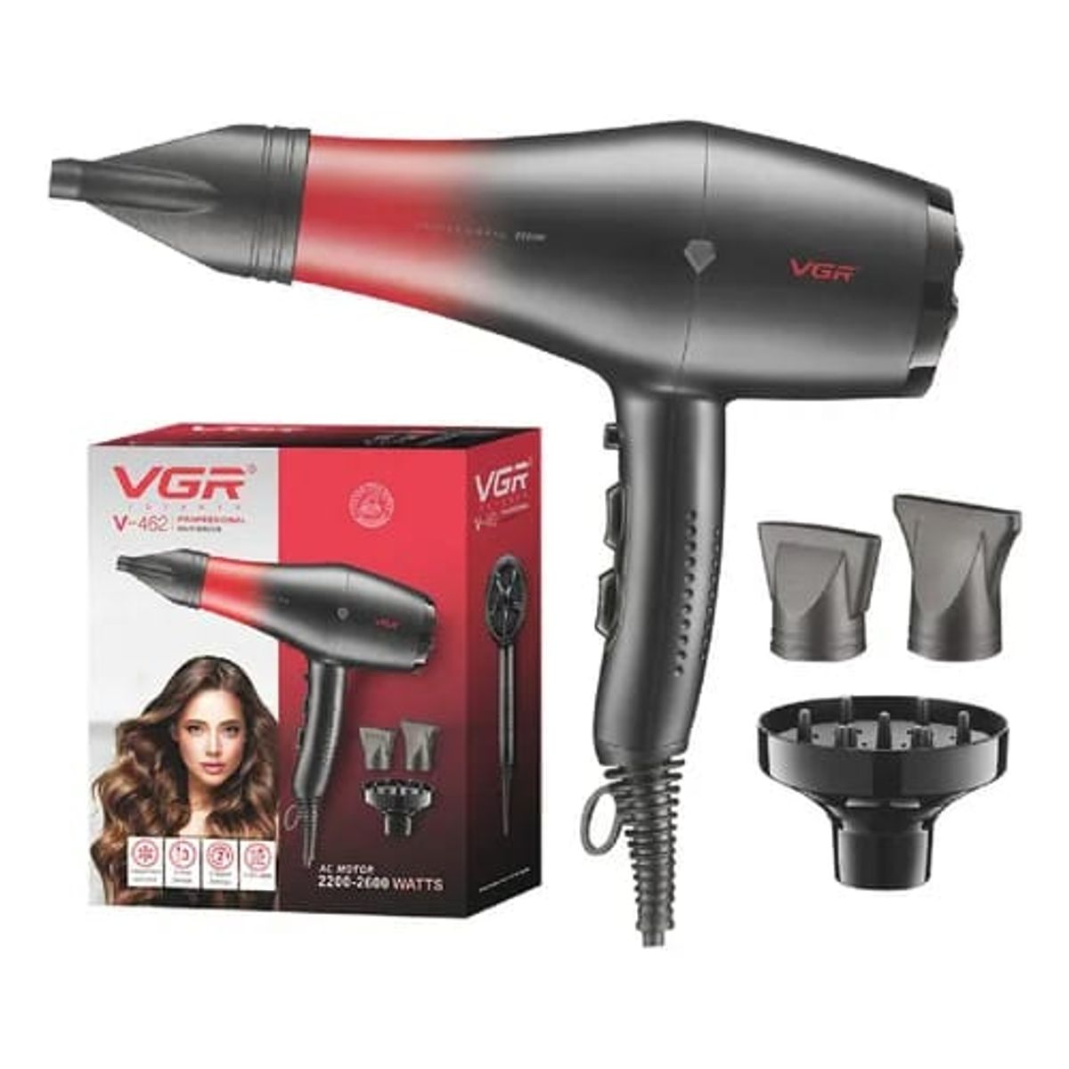 GENERICO - Secadora de Cabello Profesional VGR  V-462