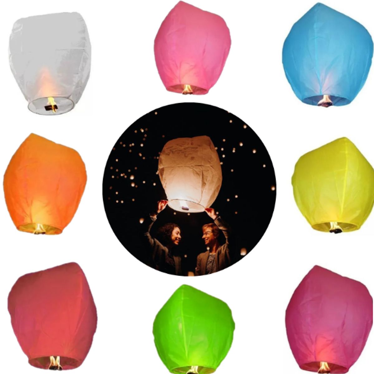 GENERICO - Globos de cantoya pack x 30 unidades