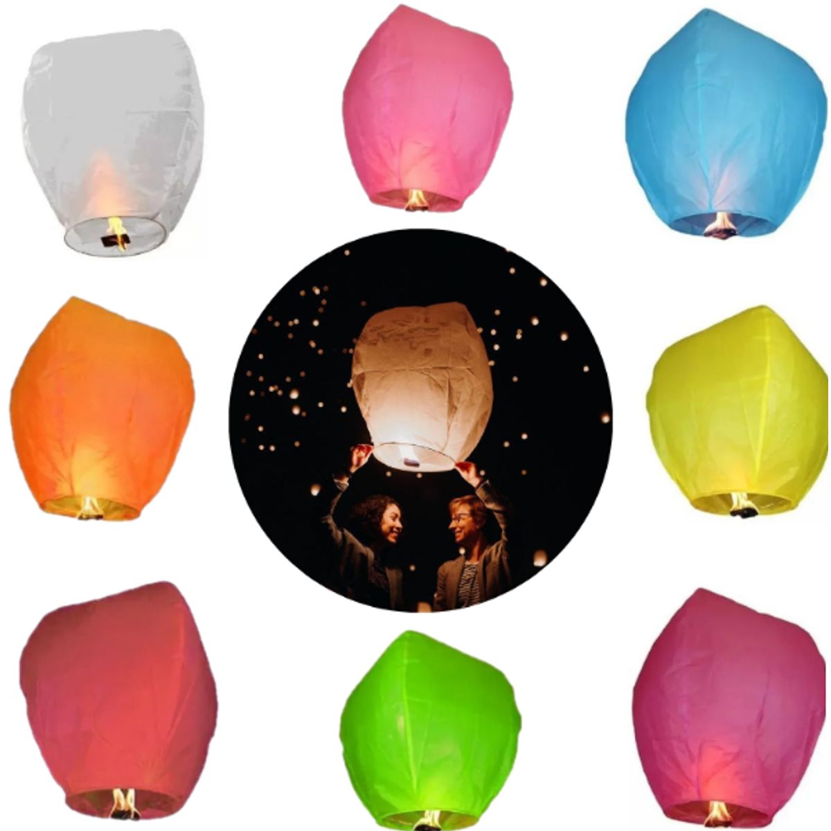 GENERICO - Globos de cantoya pack x 30 unidades