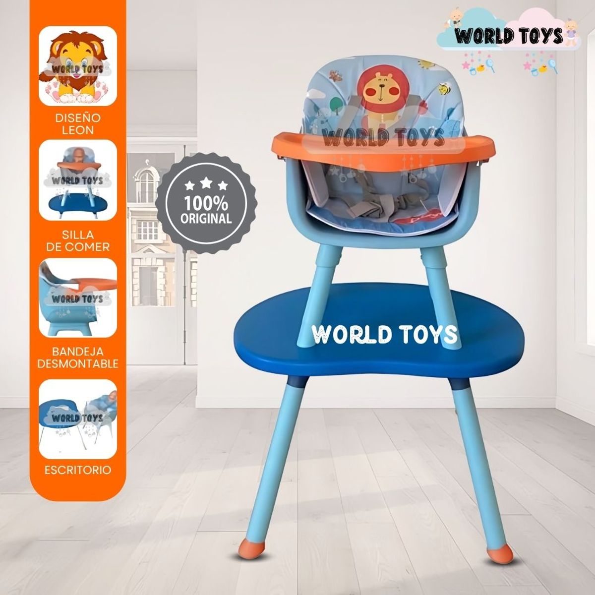 BABY KITS - Silla Carpeta 3 En 1 Bistro León