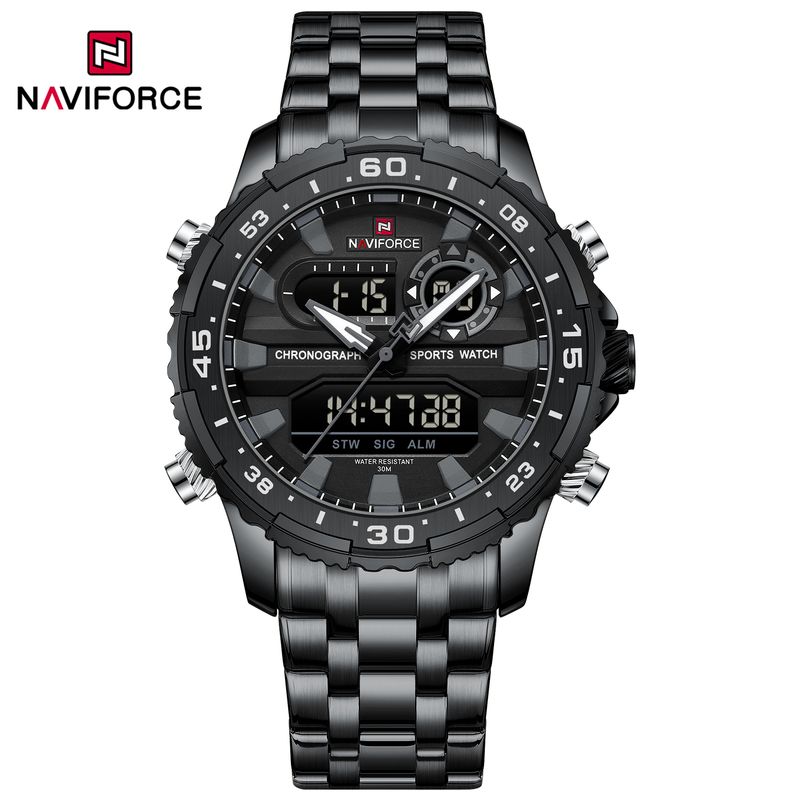 NAVIFORCE - Reloj Naviforce para Hombre NF9234 Negro Digital Analógico Inoxidable