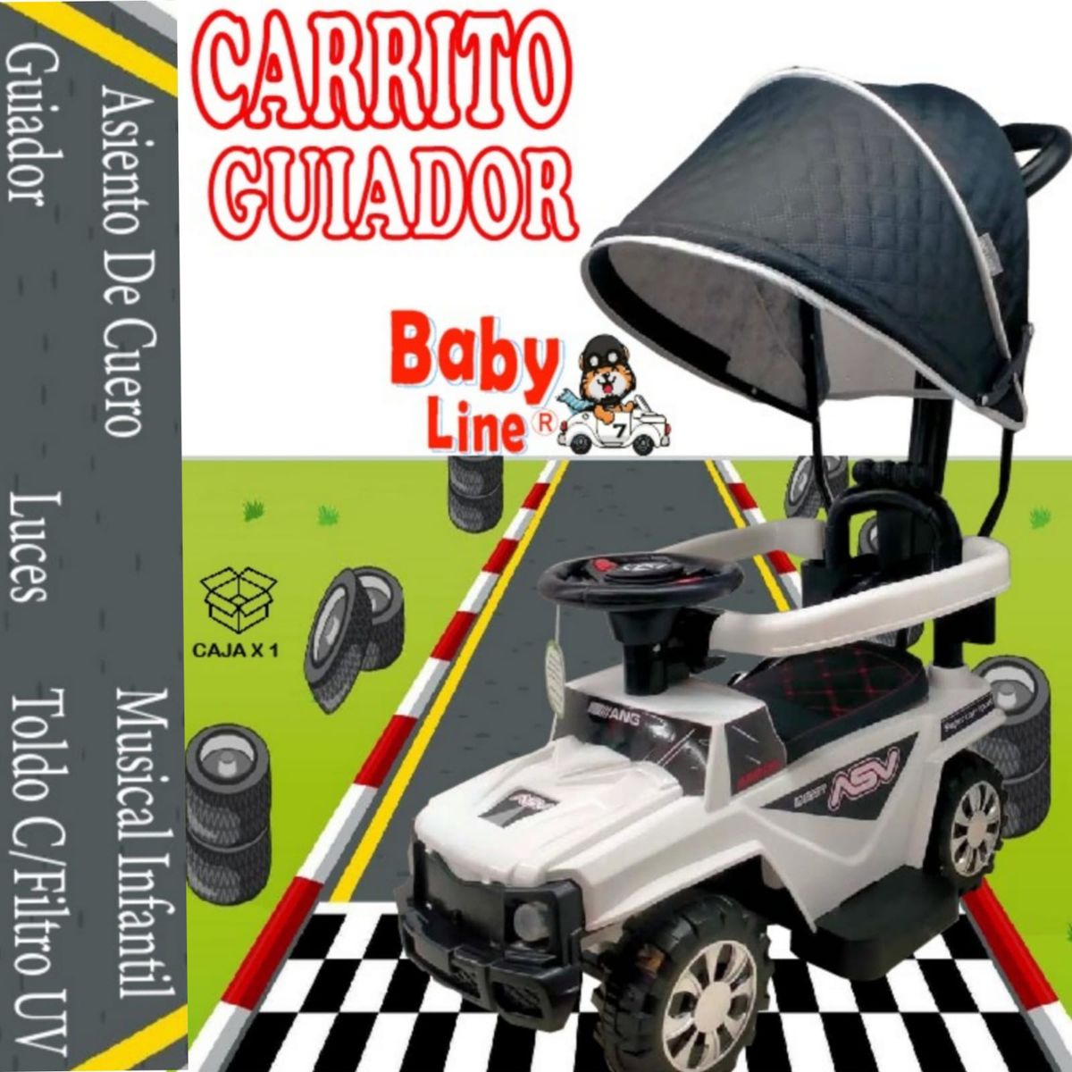 GENERICO - Buggie Guiador Musical Luces 3 en 1 con Desmonta BLANCO