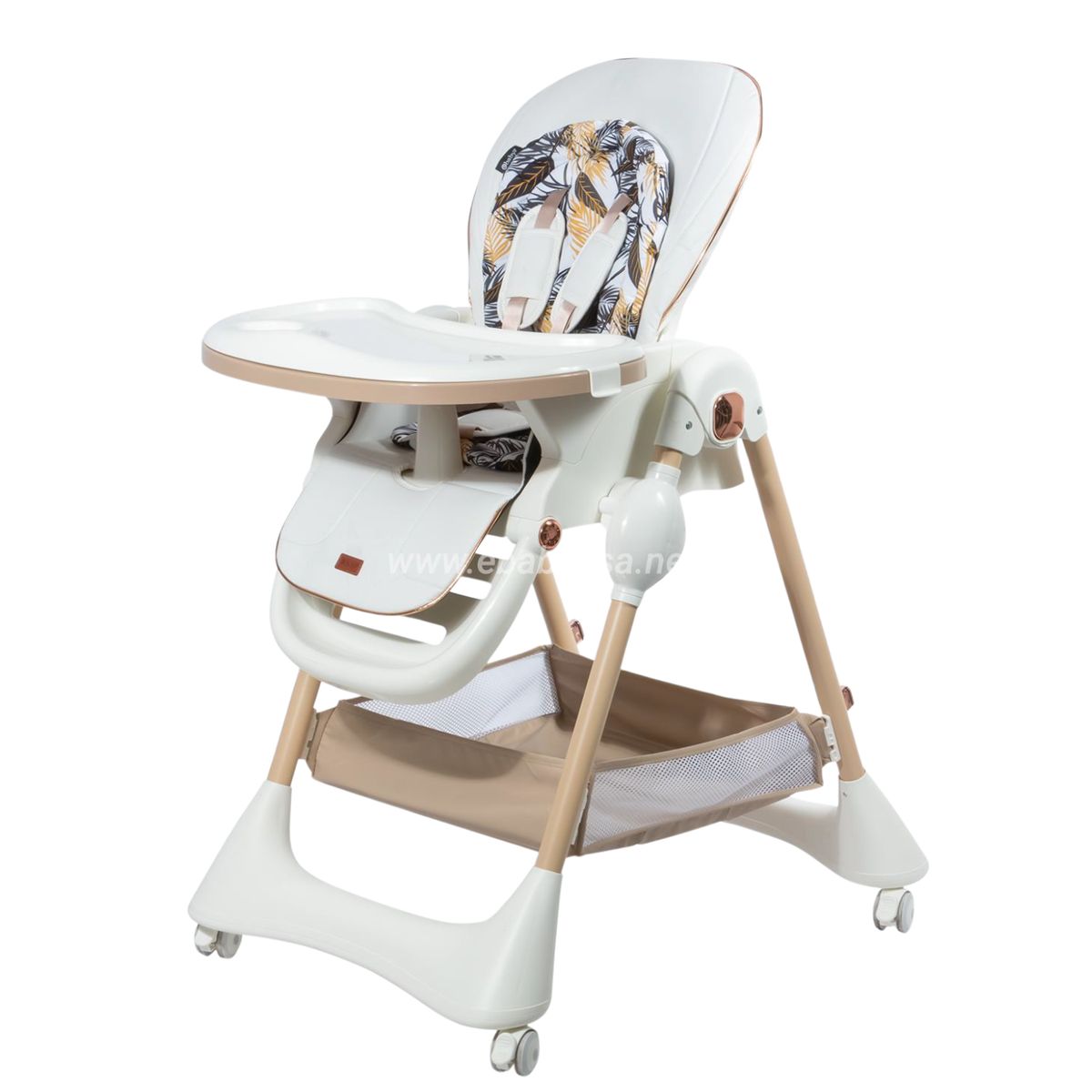EBABY - Silla de Comer Plegable y Reclinable Wrowi Blanco