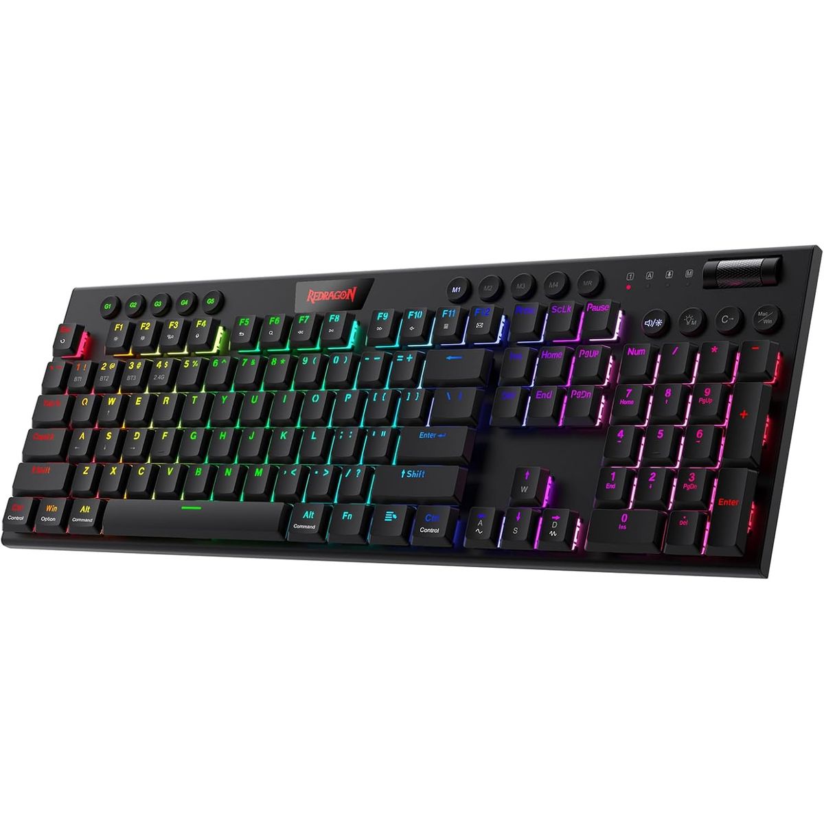 REDRAGON - Teclado Redragon HORUS Negro K618-RGB-Red  Inalambrico Red Switch