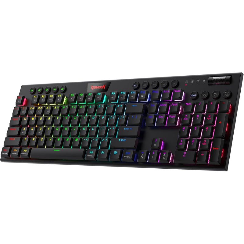 REDRAGON - Teclado Redragon HORUS Negro K618-RGB-Red  Inalambrico Red Switch