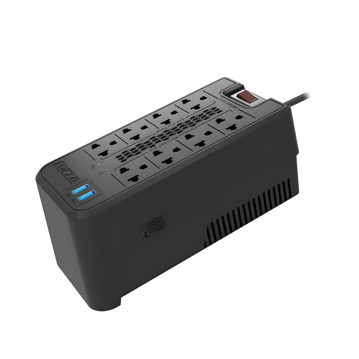 FORZA - Estabilizador De Voltaje Forza FVR-1222 USB 1200va 600w Color Negro