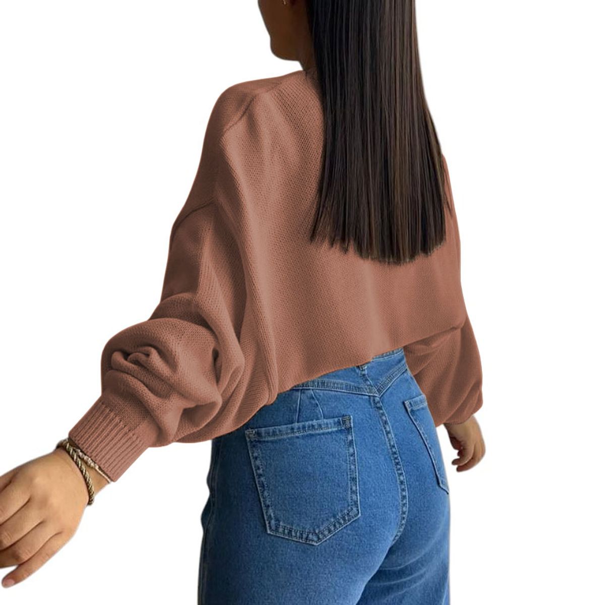 GENERICO - Sueter Mujer Hilo Cerada Mlarga 359G-25 Color Camello