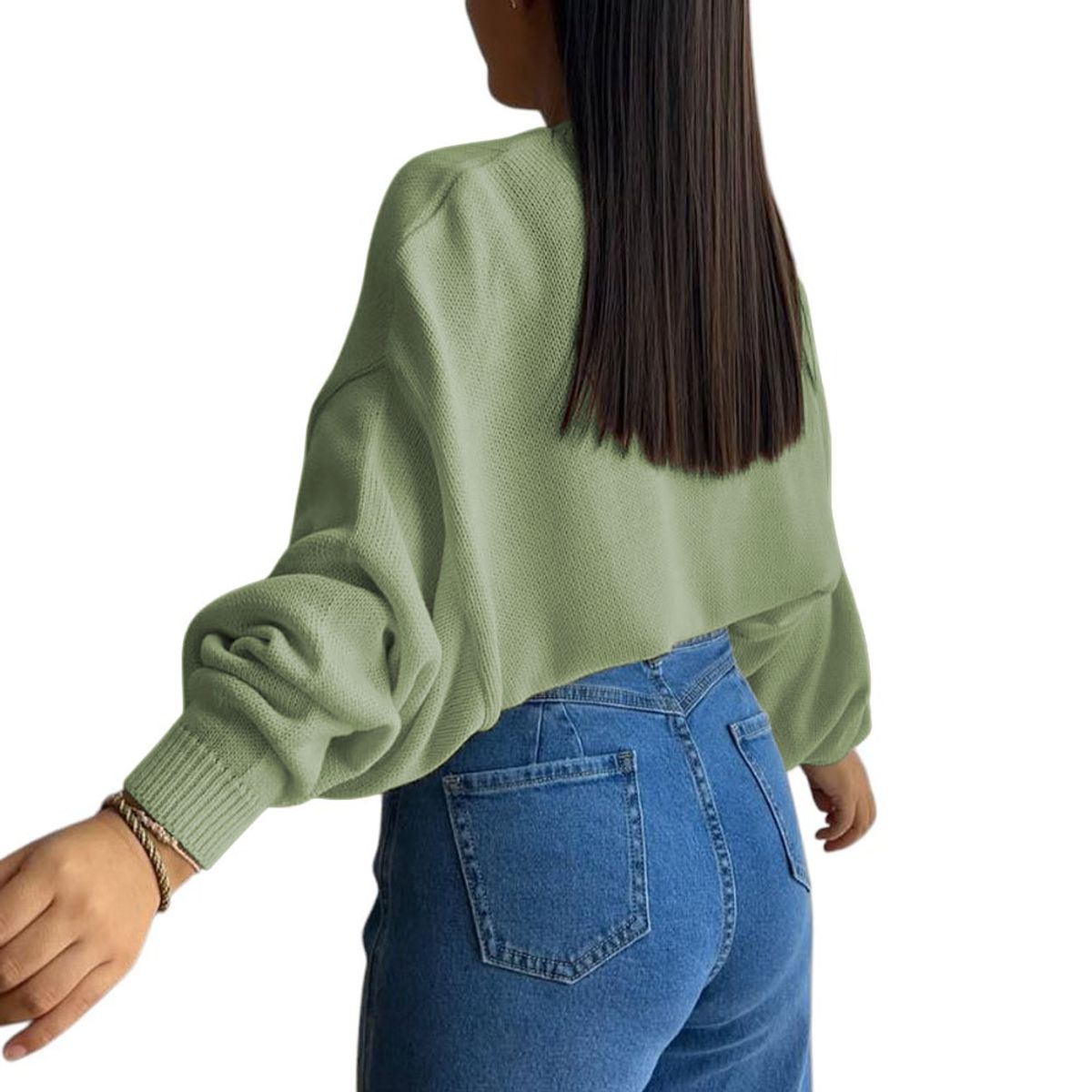 GENERICO - Sueter Mujer Hilo Cerada Mlarga 359G-25 Color Olivo