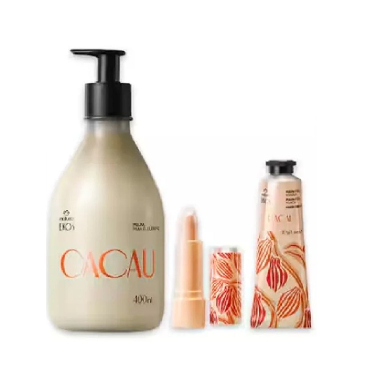 NATURA - kit Crema corporal manos y balsamo labial Ekos Cacao Natura