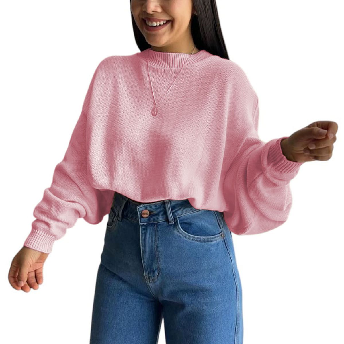 GENERICO - Sueter Mujer Hilo Cerada Mlarga 359G-25 Color Rosado