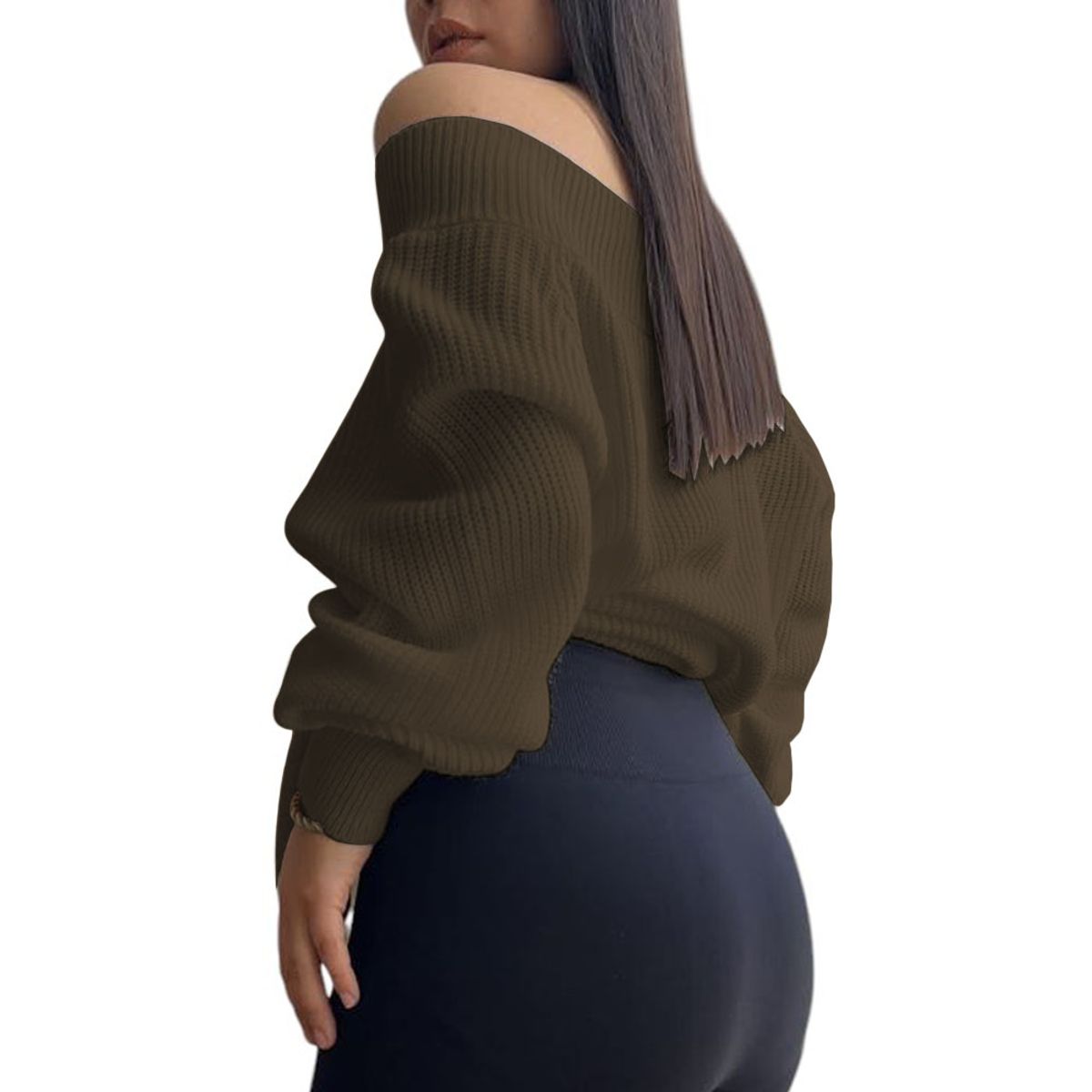 GENERICO - Chompa Mujer Hombros Hilo Dralom 359G-24 Color Marron