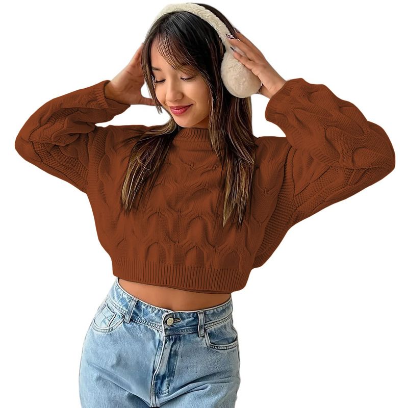 GENERICO - Chompa Mujer Hilo Clasico 359G-23 Color Caramelo