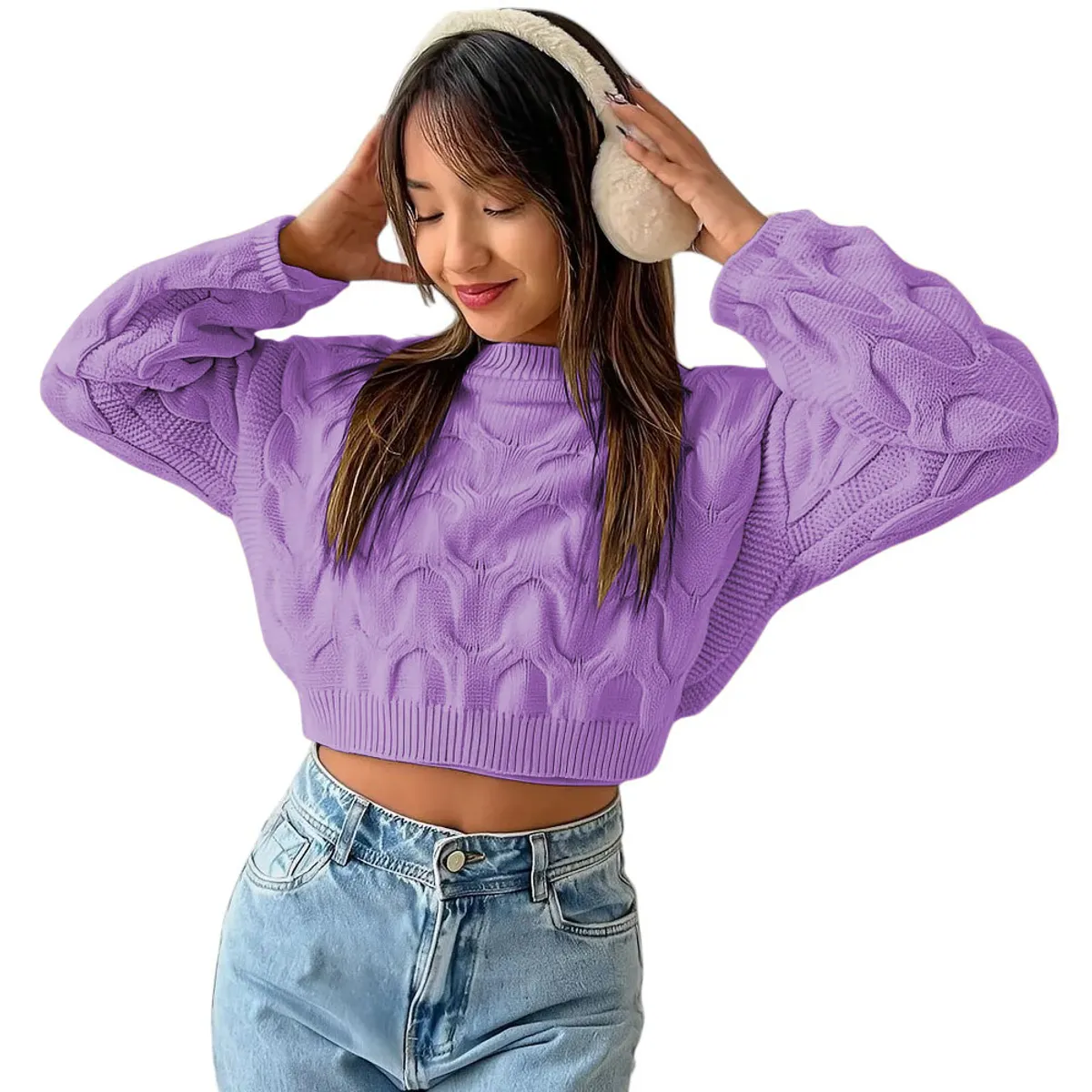 GENERICO - Chompa Mujer Hilo Clasico 359G-23 Color Lila