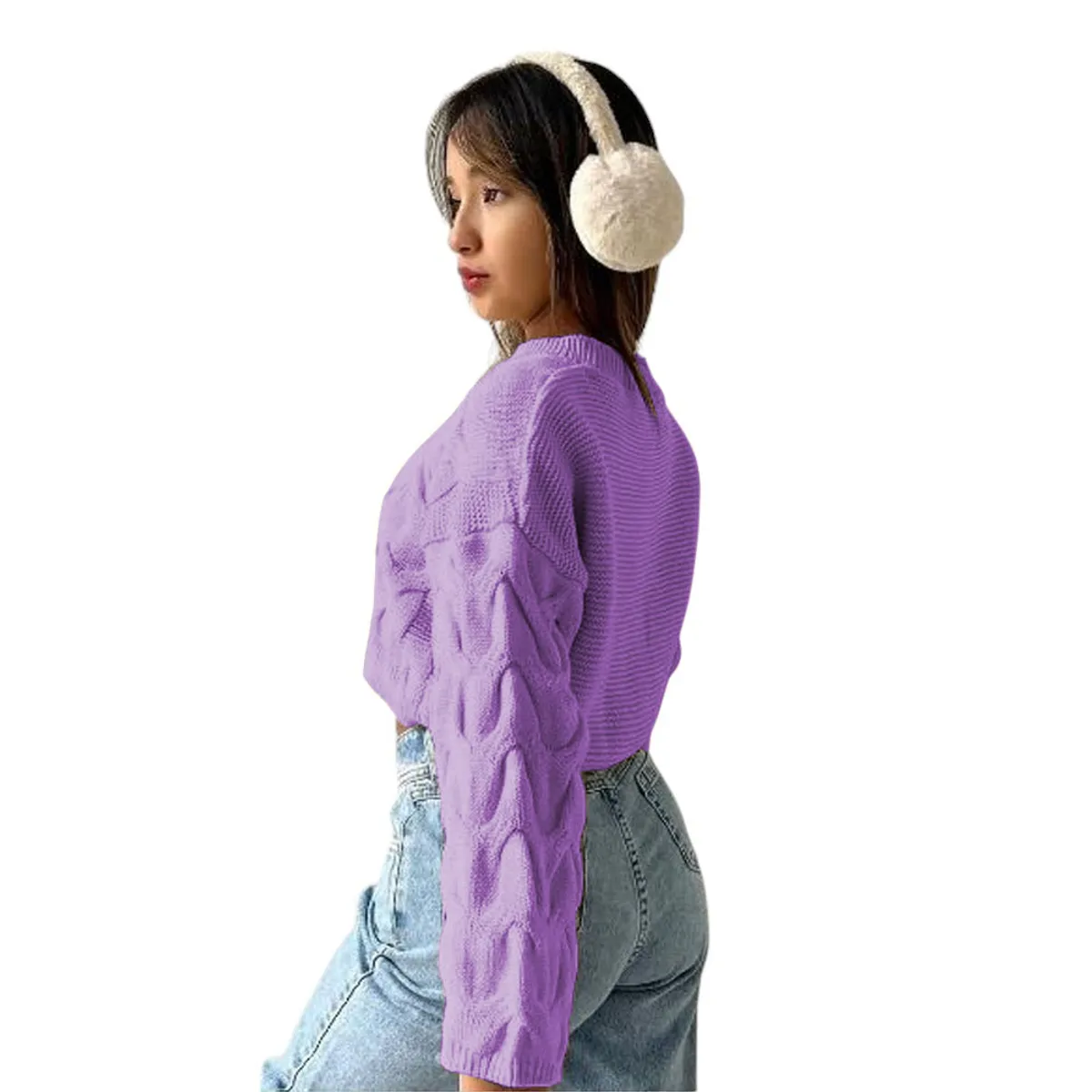 GENERICO - Chompa Mujer Hilo Clasico 359G-23 Color Lila