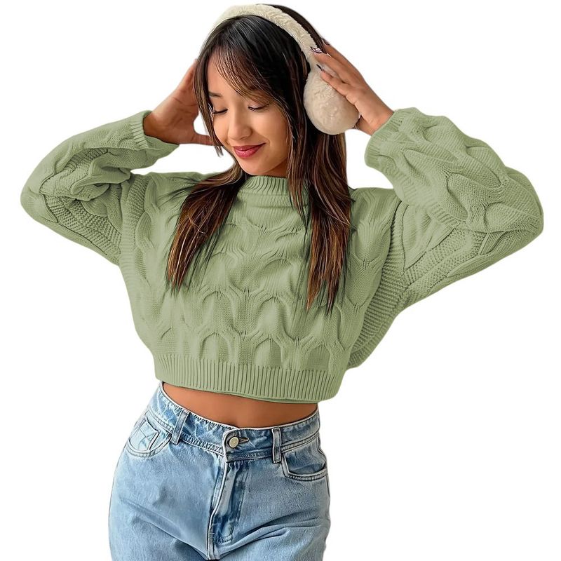 GENERICO - Chompa Mujer Hilo Clasico 359G-23 Color Olivo