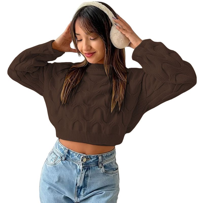 GENERICO - Chompa Mujer Hilo Clasico 359G-23 Color Marron