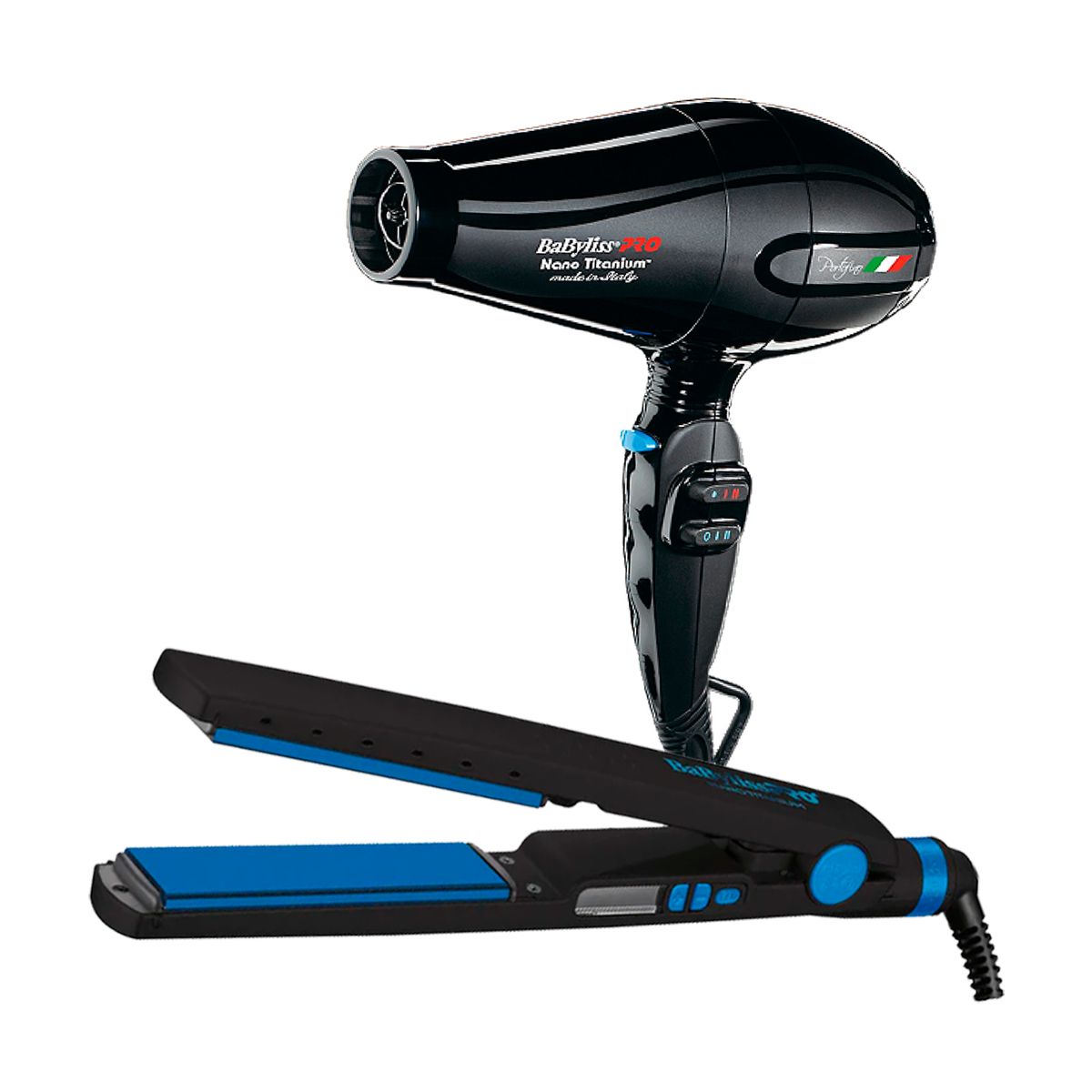 BABYLISS PRO - Combo BabylissPRO Alisadora BNTMB4091TPE y Secador Portofino Negro
