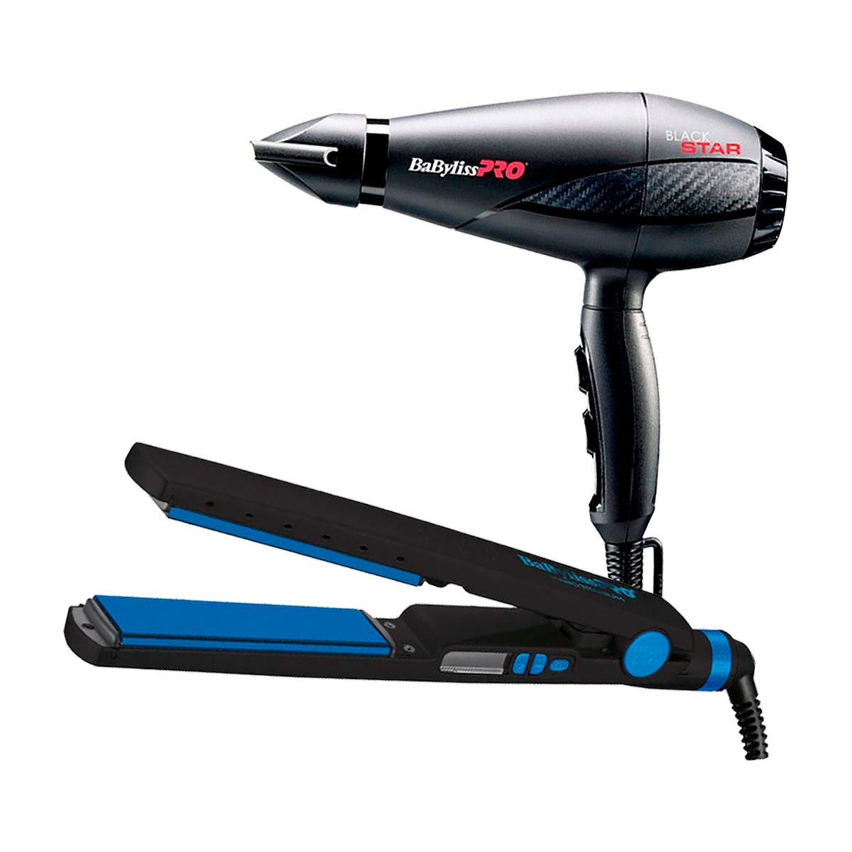 BABYLISS PRO - Combo BabylissPRO Alisadora BNTMB4091TPE y Secador Black Star B6200PE