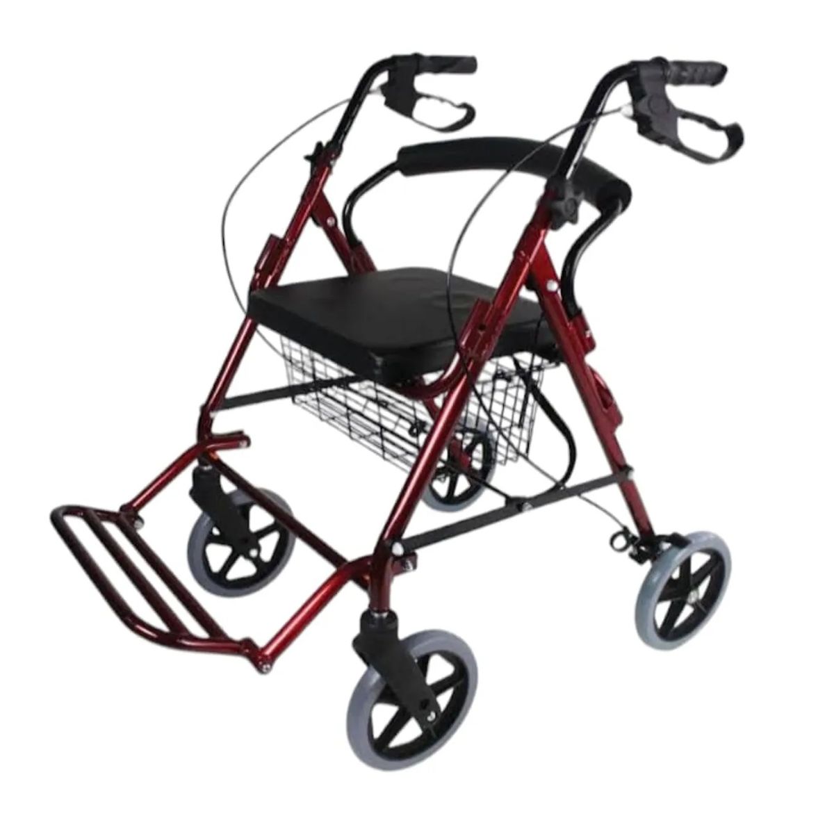 OEM - Andador ortopédico con asiento ruedas frenos canastilla posapies