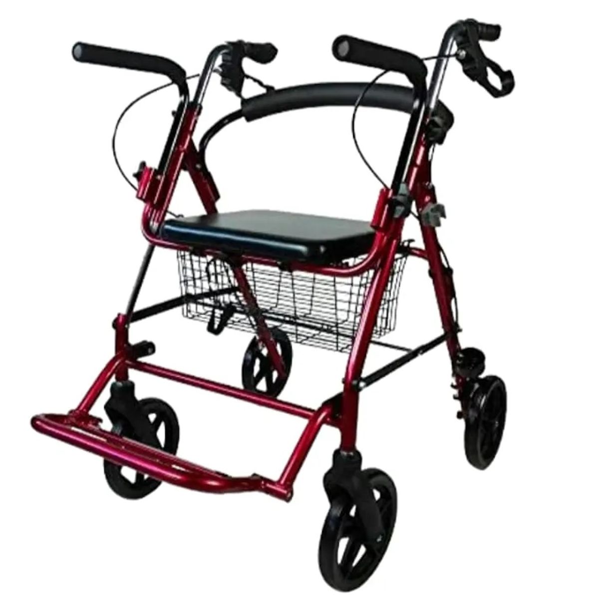 OEM - Andador ortopédico con asiento ruedas frenos canastilla posapies