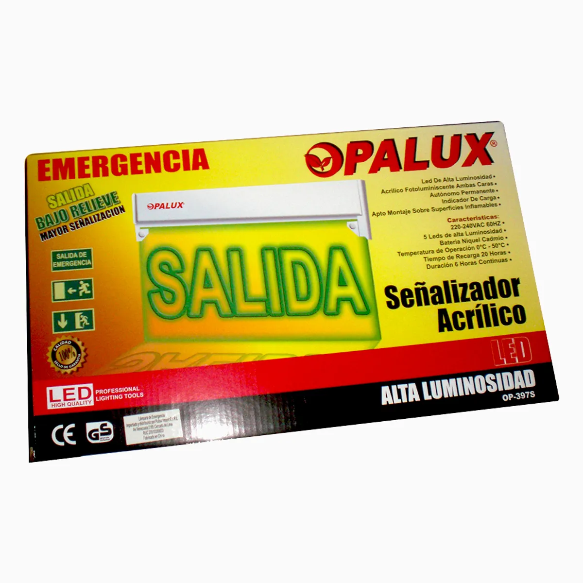 OPALUX - Señalizador Letrero  "SALIDA" marca OPALUX modelo OP-397S