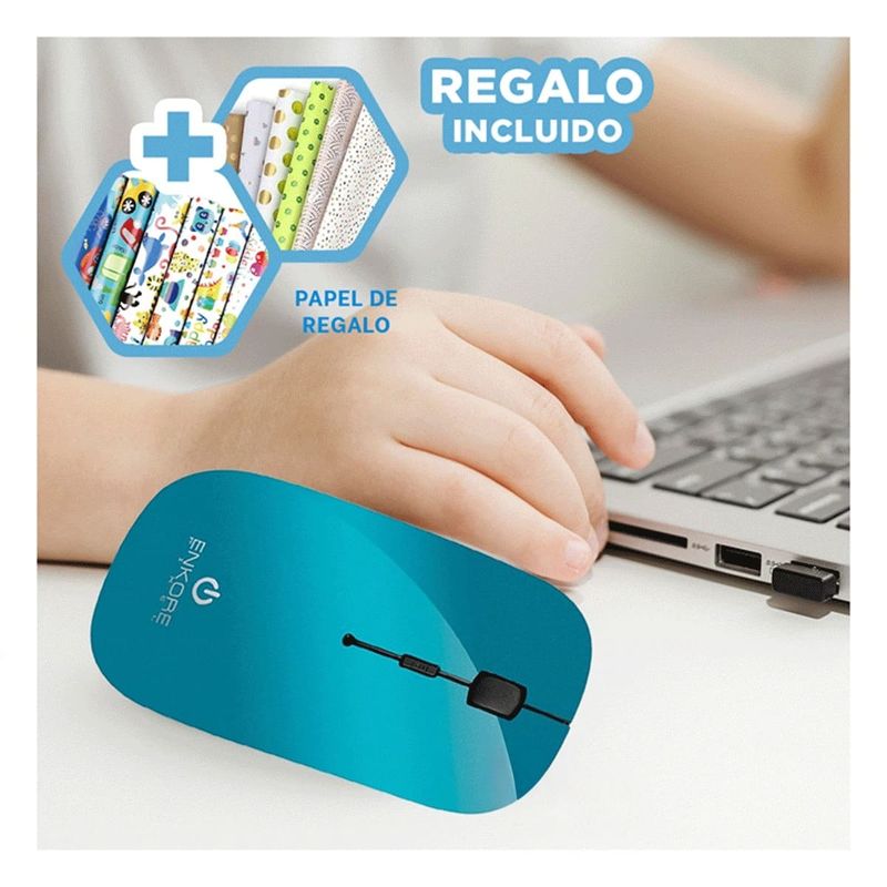 GENERICO - Pack12 Puntero Estilizado 108WL Celeste Y+Papel de Regalo