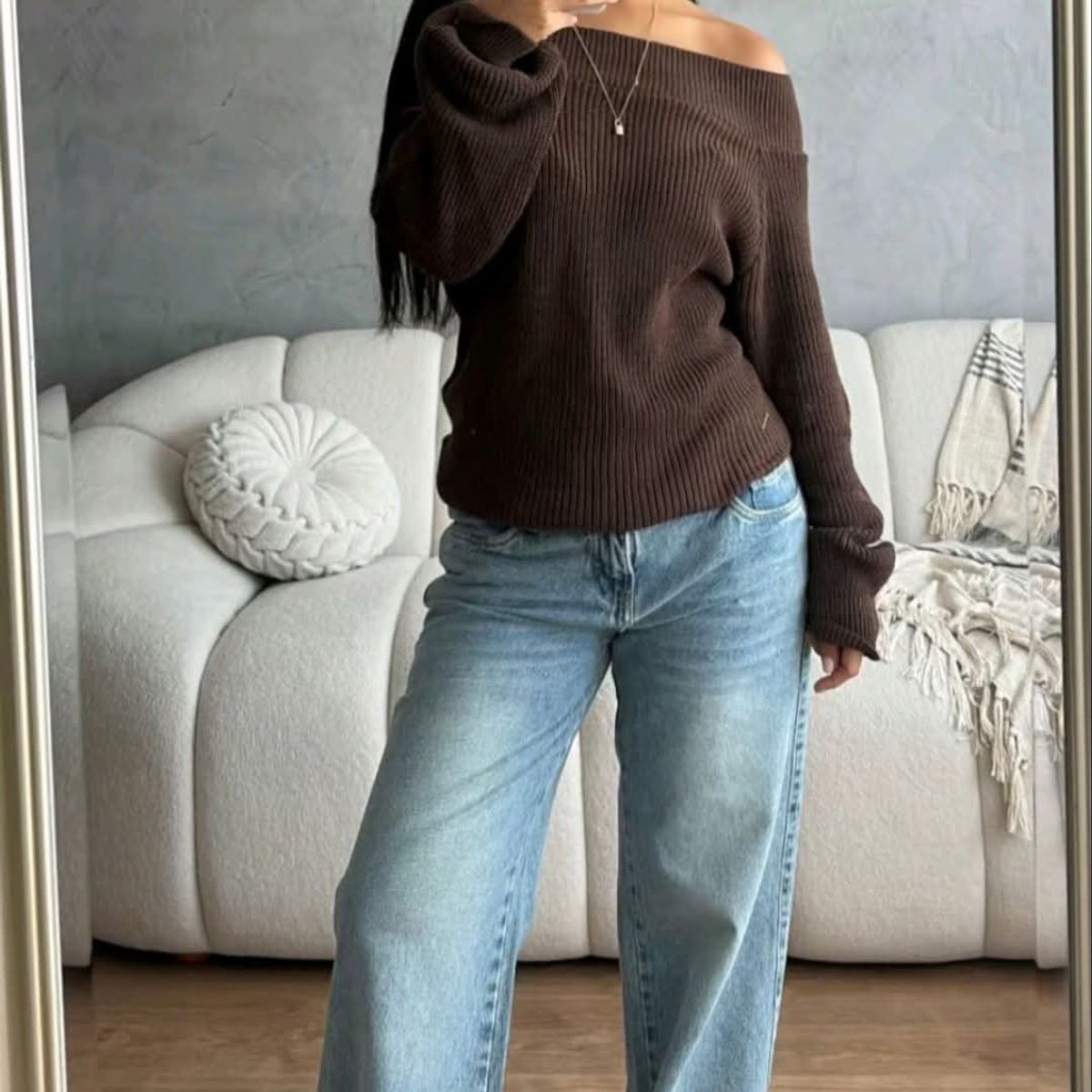 GENERICO - CHOMPA OVERSIZE OFF SHOULDER DAMA